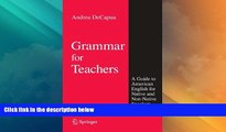 Best Price Grammar for Teachers: A Guide to American English for Native and Non-Native Speakers