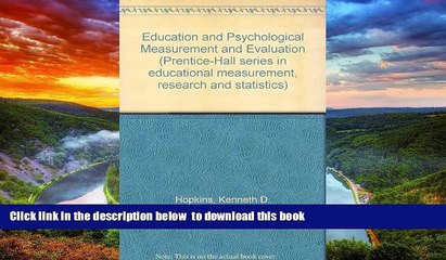 Best Price Kenneth D. Hopkins Education and Psychological Measurement and Evaluation