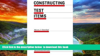 Best Price Steven J. Osterlind Constructing Test Items (Evaluation in Education and Human