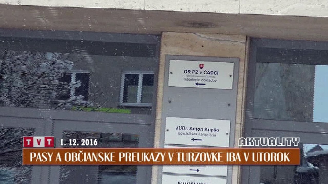 Pasy a občianske preukazy v Turzovke iba v utorok