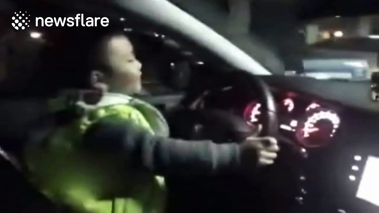 This toddler has some serious parking skills