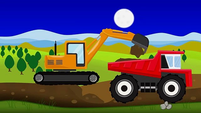 Kartun Animasi Anak 3D Mainan Mobil Truk Rakasa,Polisi, dan Mobil Alat Berat Beko Exca