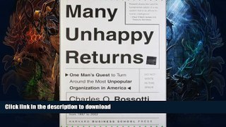 FAVORITE BOOK  Many Unhappy Returns: One Man s Quest To Turn Around The Most Unpopular
