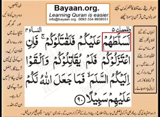 Quran in urdu Surah AL Nissa 004 Ayat 090B Learn Quran translation in Urdu Easy Quran Learning
