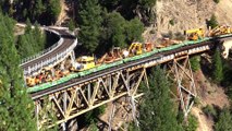 Freight Trains and Mountain on Feather River Canyon