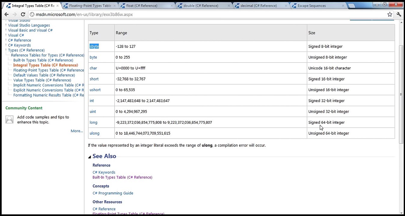 Part 3 - C# Tutorial - Built - in types.avi