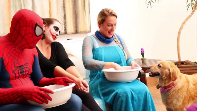 Joker Girl vs Frozen Elsa EAT KINDER SURPRISE EGGS FROM A TOILET!! w/ Spiderman - Superheroes IRL