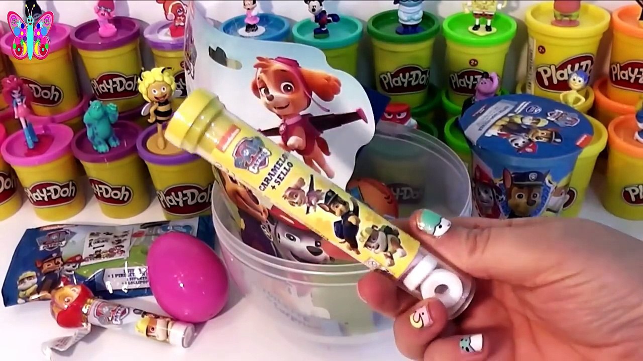 Huevo gigante sorpresa de la patrulla canina figura de Skye de plastilina de play doh egg surprise