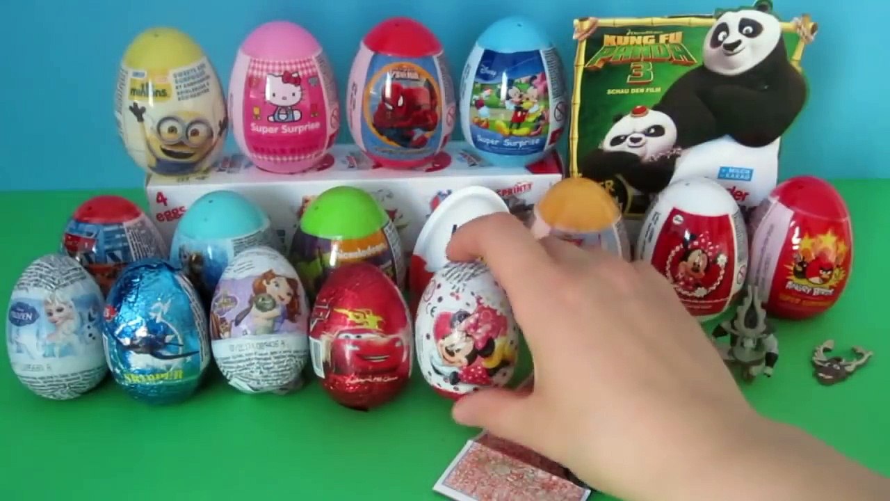 25 Surprise Eggs Disney Cars Sofia Kinder Surprise Toys Frozen Elsa Mickey Mouse Angry Birds Turtles