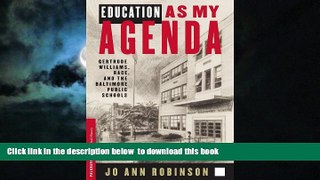 Pre Order Education As My Agenda: Gertrude Williams, Race, and the Baltimore Public Schools