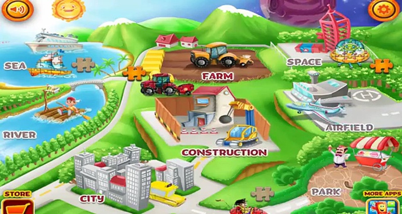 Мультфильм для детей на английском языке. Изучаем виды транспорта в городе, на стройке. #мультик