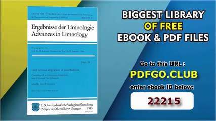 Advances In Limnology Proceedings of An