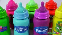 PLAYDOUGH SURPRISE EGGS!!! Baby Milk Bottles Frozen Peppa Pig Spiderman Learn Colors Video