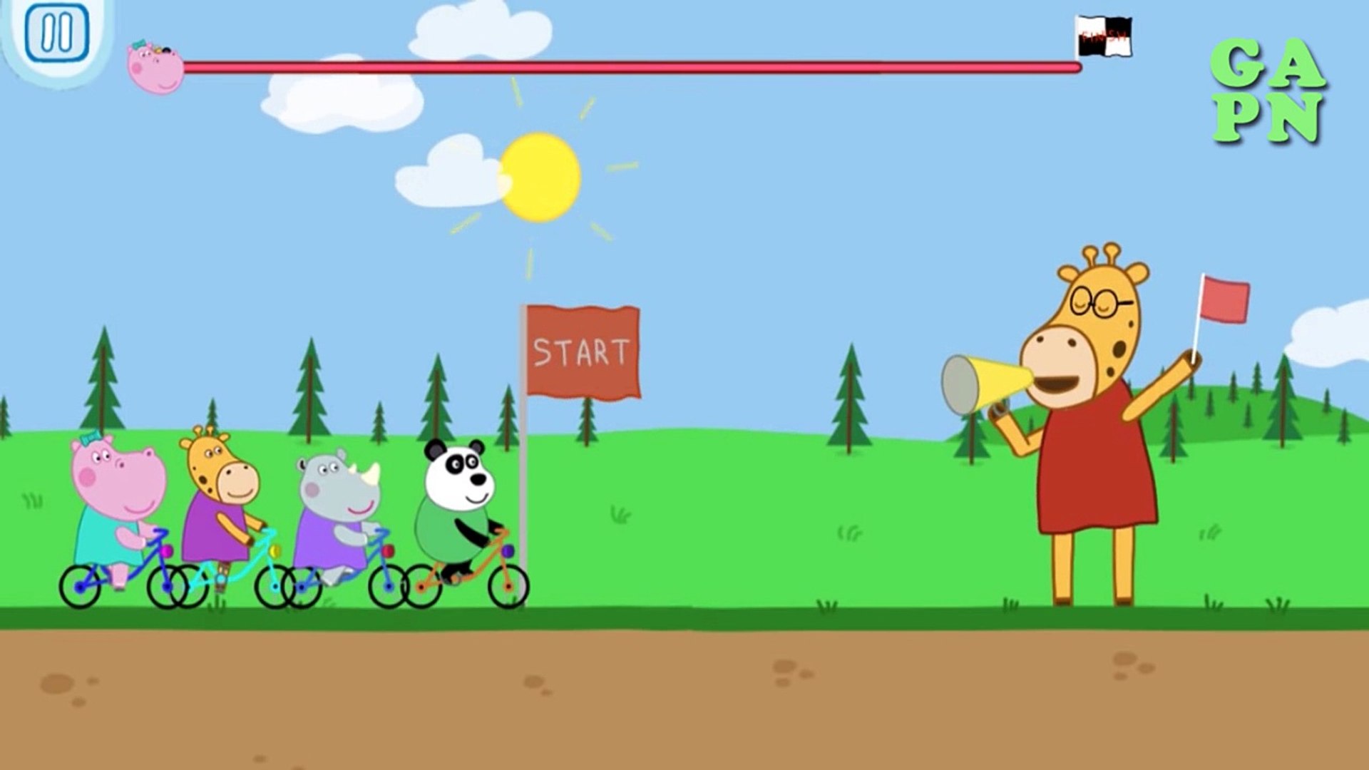 Hippo Peppa | Peppa de bicicletas | Juegos educativos para niños - Video
