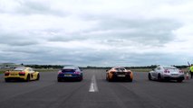 McLaren 570S vs Porsche 911 Turbo S vs Audi R8 vs Nissan GT-R - Top Gear  part 4