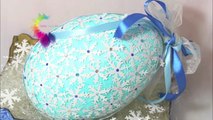 Pasqua Fai da te:Uovo di Pasqua polistirolo-Decorazione uova con sorpresa-Styrofoam egg-Easter DIY