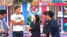 Japanese TV hosts go crazy when Cristiano Ronaldo shows off his abs