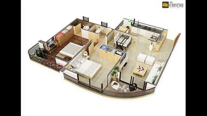 3D Floor plan Home  Villa Hotel Rendering