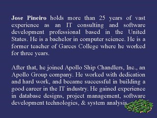 Jose Pineiro is Skilled in IT Consulting and Software Development
