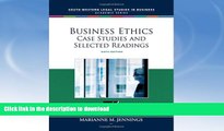 FAVORITE BOOK  Business Ethics: Case Studies and Selected Readings (South-Western Legal Studies