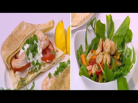 شاورما الجمبري - سلطة جمبري بالجرجير | شبكة و صنارة حلقة كاملة