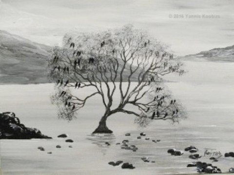 How to Paint Peaceful Lake - Easy to Paint - Acrylic Painting on Canvas