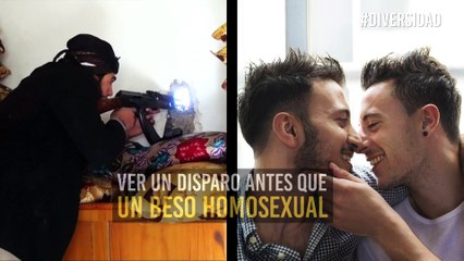 Un disparo o un beso homosexual: ¿Prefieres ver la guerra o el amor?