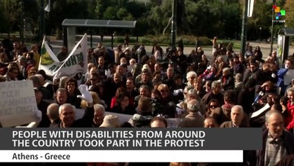 Greece's Disabled Protest Over Fears of More Austerity Cuts