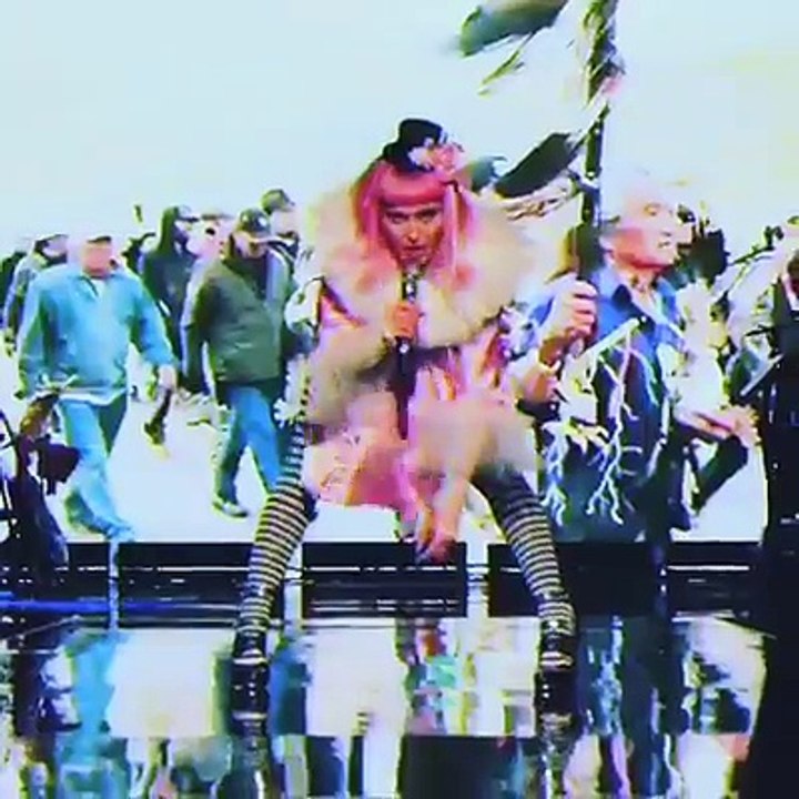 Madonna rehearsing "American Life" at 4am for the Art Basel performance