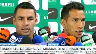 Francisco Nájera y Diego Arias hablaron en la previa entre Nacional y Millonarios · Liga Águila 2016-II (cuartos de final, vuelta)