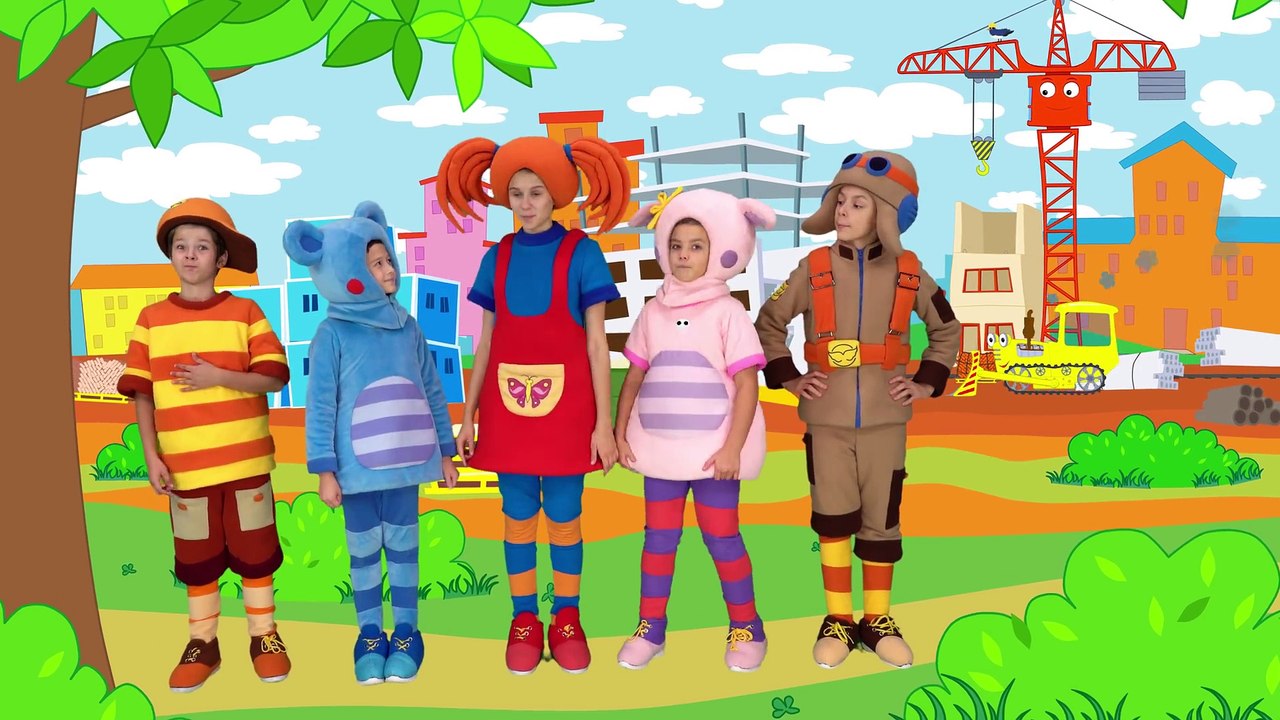 КУКУТИКИ - ПОДЪЕМНЫЙ КРАН - Развивающая веселая песенка про рабочие машинки для детей малышей