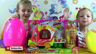 Giant Surprise Eggs Shopkins & New Exclusive Shoppies Pineapple Lily