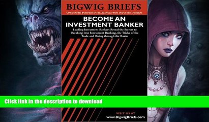 READ BOOK  Bigwig Briefs: Become an Investment Banker - The Real World Intelligence Necessary to