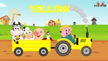 Learning Colors for Children | Color Tractors with Animals | Animated Vehicles for Kids