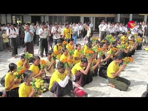 Dozens March in Rangoon to Mark Saffron Revolution