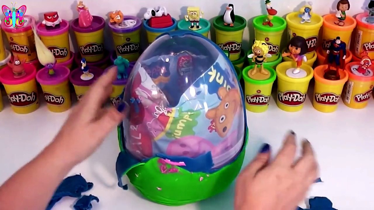 huevo gigante sorpresa de Peppa Pig en español 2016 de plastilina de play doh egg surprise
