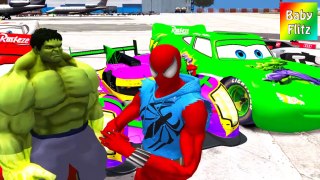 Homem-aranha e Hulk cantigas de roda Supers Carros Dedo Família de Canções para crianças