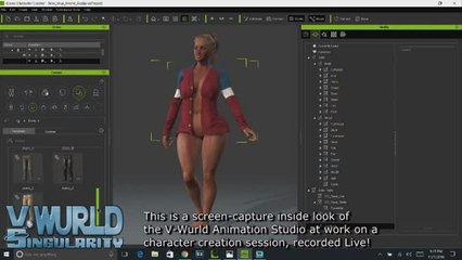 V-Wurld TV / VR360 Multi-Media Studio - Screen-Capture of Character Creation Session 2.