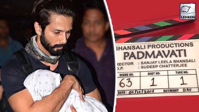 Shahid Kapoor With Daughter Misha On Padmavati Sets