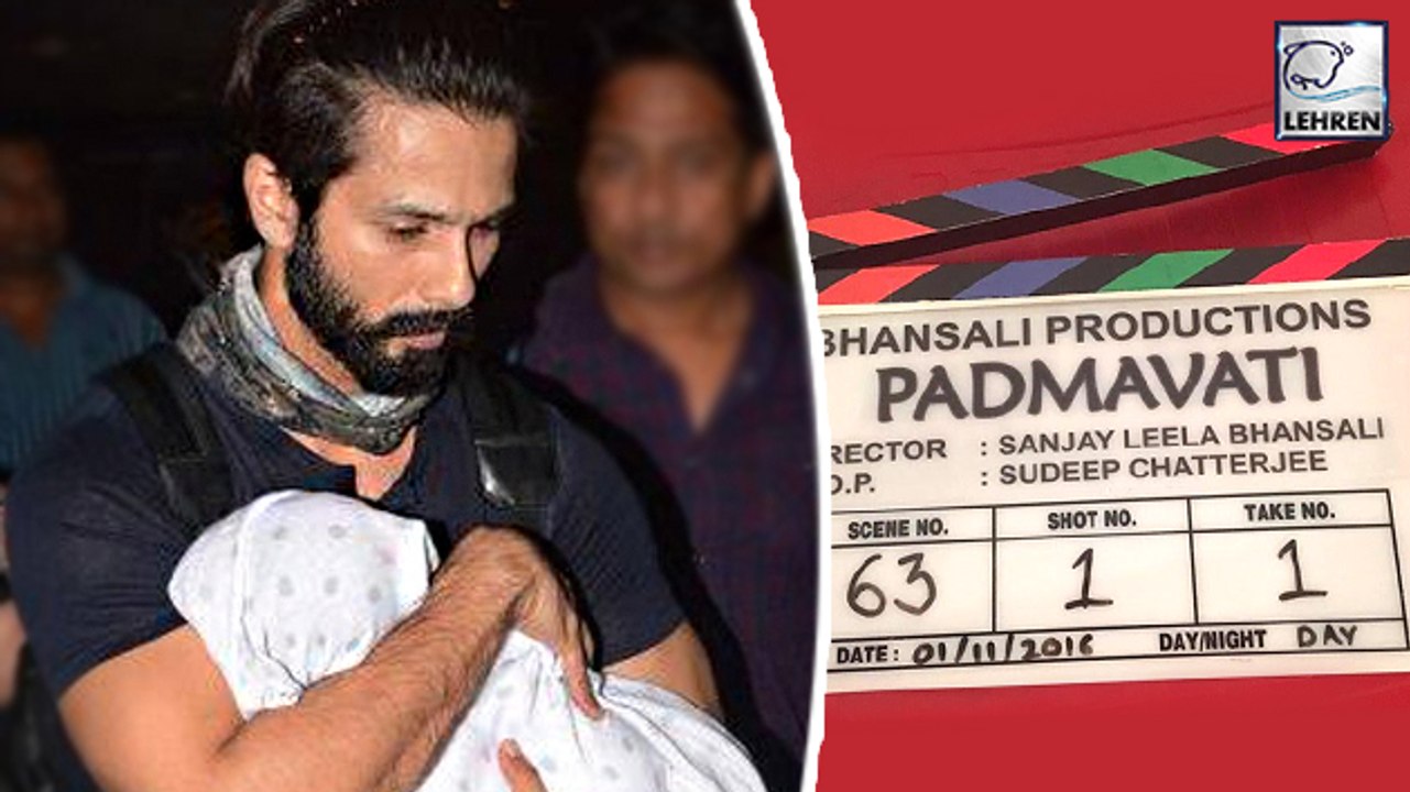 Shahid Kapoor With Daughter Misha On Padmavati Sets