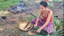 Village food factory - beautiful girl cooking