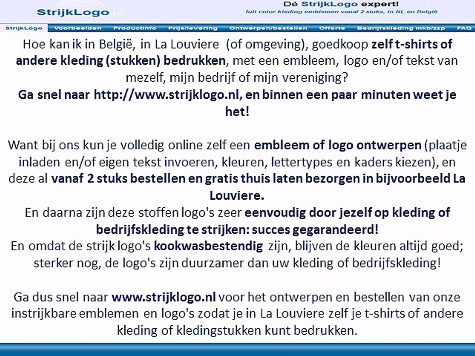 Zelf kleding bedrukken La Louviere