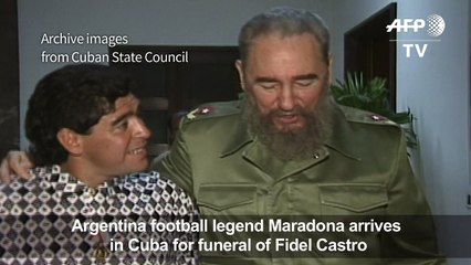 Football legend Maradona arrives in Cuba for Castro funeral