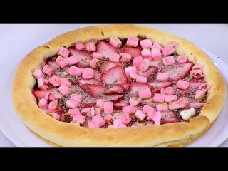 بيتزا الشيكولاتة و المارشميلو و الفراولة | نجلاء الشرشابي