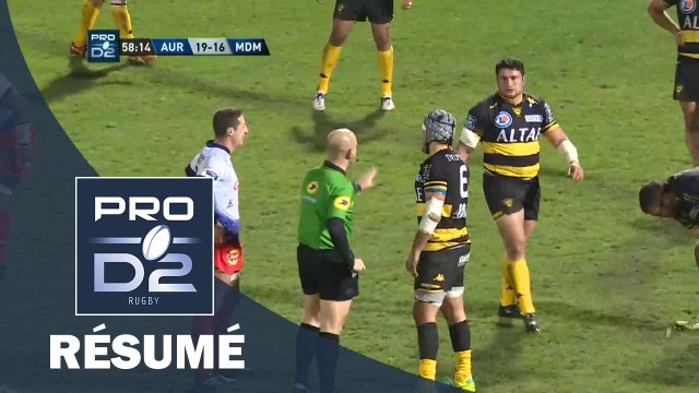 PRO D2 - Résumé Aurillac-Mont de Marsan: 25-21 - J13 - Saison 2016/2017