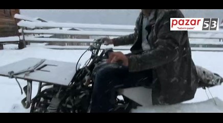 Rizeli kendi kar jet-skisini kendisi yaptı