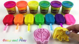 Learn Colors Play Doh Ice Cream Popsicle Elmo Peppa Elephant Dinosaur Fun & Creative for Kids Rhymes