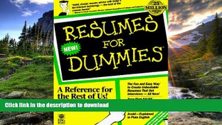 Hardcover Resumes for Dummies Joyce Lain Kennedy On Book