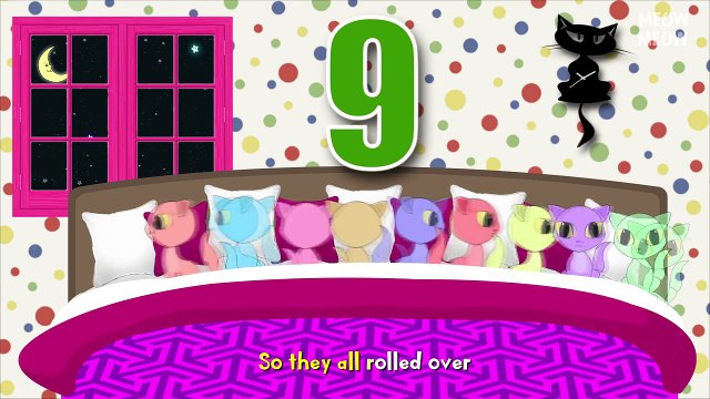 Ten Hello Kitty In The Bed | Ten In Bed Nursery Rhymes Cartoon Animation Songs With Lyrics for Kids