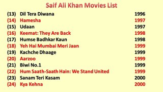 Saif Ali Khan Movies List